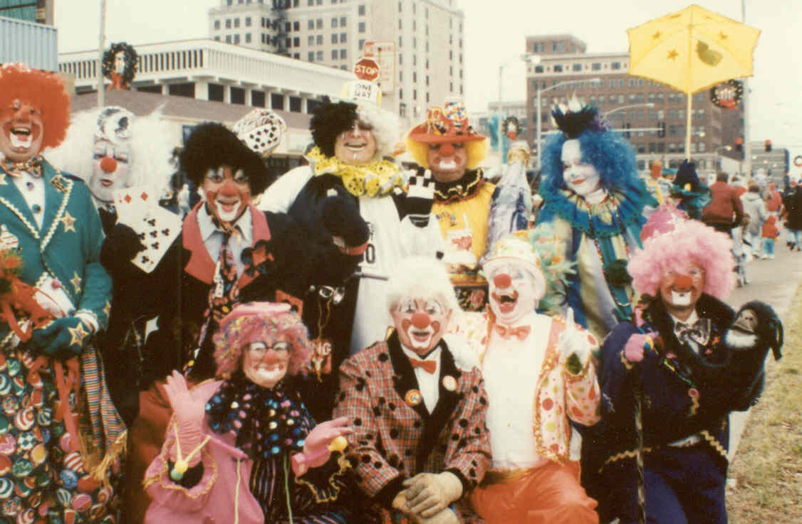 Photo of Clown Core - Business Leaders donate to Festival of Trees parade